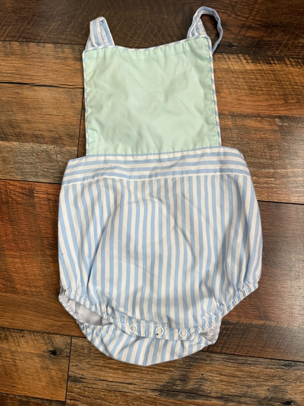 The Beaufort Bonnet Co  Blue & Mint Striped Sayre Sunsuit